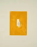 Joseph Beuys, Honiggefäß (Aus: Suite Zirkulationszeit), 1982, Farbradierung auf dünnem Velin, aufgewalzt auf graues BFK Rives (Wasserzeichen)