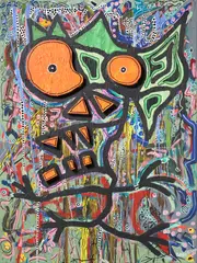Markus Gley, Ohne Titel, Acryl und Collage auf Leinwand