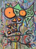 Markus Gley, Ohne Titel, Acryl und Collage auf Leinwand