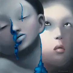 Yujun Liu, Blue liquid E-4, 2008, Öl auf Leinwand