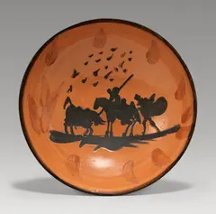 Picador by Pablo Picasso Ceramics, 1953, Rotes Steingut, mit Engobe-Dekor in schwarz und glasiert; ceramic, Madoura edition, sold Jun 2024