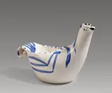 Dove Subject by Pablo Picasso Ceramics, 1959, Weißes Steingut, partiell farbig gefasst und glasiert, sold Jun 2024