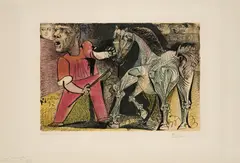 Pablo Picasso, Le Cheval du Cirque (Aus: Jaime Sabartés: Dans l'Atelier de Picasso), 1957, Farblithografie auf Bütten