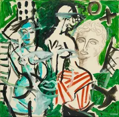 Ohne Titel by Stefan Szczesny, 1983, Acryl auf Leinwand, sold May 2024