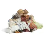 Vier Kinder mit Puppe by Meissen, Frühe Ausformung, vor 1934, Porzellan, farbig dekoriert, sold Nov 2023