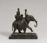 Christoph Fratin, Indischer Elefant mit Reitern, Bronze