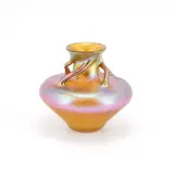 Loetz Witwe, Vase mit "Candia Silberiris" Dekor und geschwungenen Henkeln