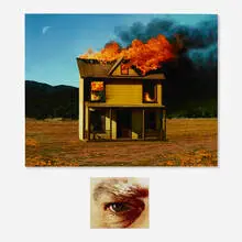 Alex Prager, 4:01 PM, Sun Valley And Eye #3 (House Fire) (from the Compulsion series) (diptych), 2012, archival pigment print mounted to Sintra