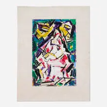 Untitled by Vaclav Vytlacil, 1970, tempera, pastel and graphite on paper, sold Aug 2023