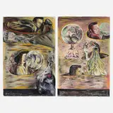 Phyllis Bramson, Seeing is... Believing (diptych), c. 1980, pastel on Arches paper