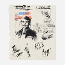 Jimmy Carter Inaugural (from the Inaugural Impressions portfolio) by Jamie Wyeth, 1977, lithograph in colors, sold Aug 2023