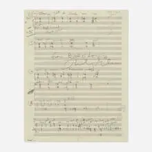 Philip Glass, Sheet music from The Book of Longing, c. 1970, graphite on sheet music