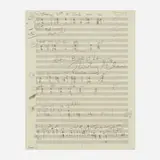Philip Glass, Sheet music from The Book of Longing, c. 1970, graphite on sheet music
