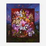 Ian Hornak, The Small but Extravagant Orchid Bouquet, 1990, acrylic on panel in artist's frame