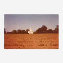 William Christenberry, Church Across Early Cotton, Pickensville, Alabama, C-print