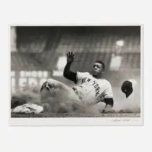 Robert Riger, Willie Mays Steals Third, Ebbets Field, Brooklyn, gelatin silver print