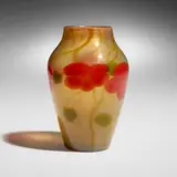 Tiffany Studios, Paperweight vase with nasturtium, c. 1903-04, hand-blown Favrile glass