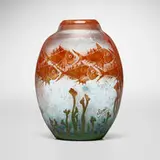 Charles Schneider, Poissons vase, c. 1921, acid-etched, vitrified, and fire-polished glass