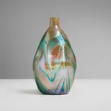 Tiffany Studios, Early decorated bud vase, c. 1895, hand-blown Favrile glass