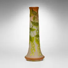 Galle, Tall vase with maple branches, c. 1905-08, acid-etched cameo glass