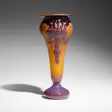 Le Verre Français, Tall Raisins vase, c. 1920, acid-etched and fire-polished cameo glass