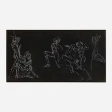 Arthur Bowen Davies, Frieze #4, gouache and pastel on paper