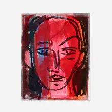James Lechay, Face, acrylic, ink and graphite on paper