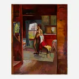Joseph Newman, Interior with Nude, oil on canvas
