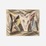 Joseph Meierhans, Abstract Composition, 1942, crayon on paper
