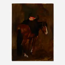 Harvey Dinnerstein, Pack Horse and Buffalo Head, oil on canvas
