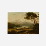 Copley Fielding, Lake Scene, oil on panel
