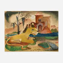 Carl Benton Compton, Denton, 1944, watercolor and gouache on paper