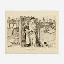James Montgomery Flagg, Romeo on the Roof, ink on paper