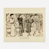 James Montgomery Flagg, Meeting the Evening Slave-Train, ink on paper