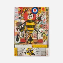 Tony Fitzpatrick, Untitled, mixed media collage on found cigar box lid