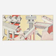 David Smyth, Industrial Scene, pastel, ink, graphite on paper