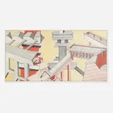 David Smyth, Industrial Scene, pastel, ink, graphite on paper