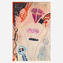 Untitled by Lamar Briggs, mixed media on paper, sold Apr 2022