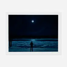 Tim Gardner, Man in Moonlight, Red River, 2017, giclée print