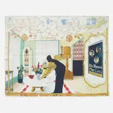Kerry James Marshall, Souvenir I pillow sham, 2017, digital screenprint on cotton