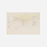 Ludwig Mies van der Rohe, Sketch for the Resor House interior, Jackson Hole, Wyoming