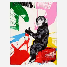 Life is Beautiful (unique work) by Thierry Guetta, 2021, screenprint in colors with handpainting, sold Apr 2022