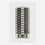 Apartment 9 by Julian Opie, 2021, woodcut on Somerset Velvet, sold Apr 2022