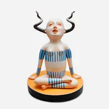 Patti Warashina, Disengaged Mind, 2017, low fire clay with glaze and underglaze