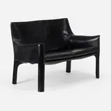 Cab settee, model 414 by Mario Bellini, 1979, leather, sold Apr 2022