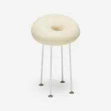Stool by Modern, c. 1970, polyurethane foam and coating, enameled steel, aluminum, sold Feb 2022