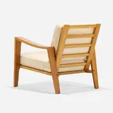 Russel Wright, American Modern lounge chair, 1935, maple, upholstery