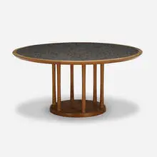 Gordon and Jane Martz, Low dining table, c. 1955, walnut, ceramic tiles