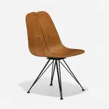 Iver Bertelsen, Chair, c. 1945, walnut plywood, enameled steel, brass