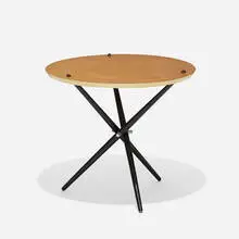 Hans Bellmann, Occasional table, 1948, birch plywood, lacquered wood, chrome-plated brass